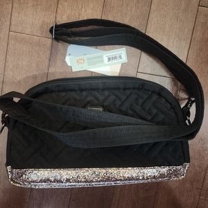 Lug punter black with rose gold sparkle bottom crossbody